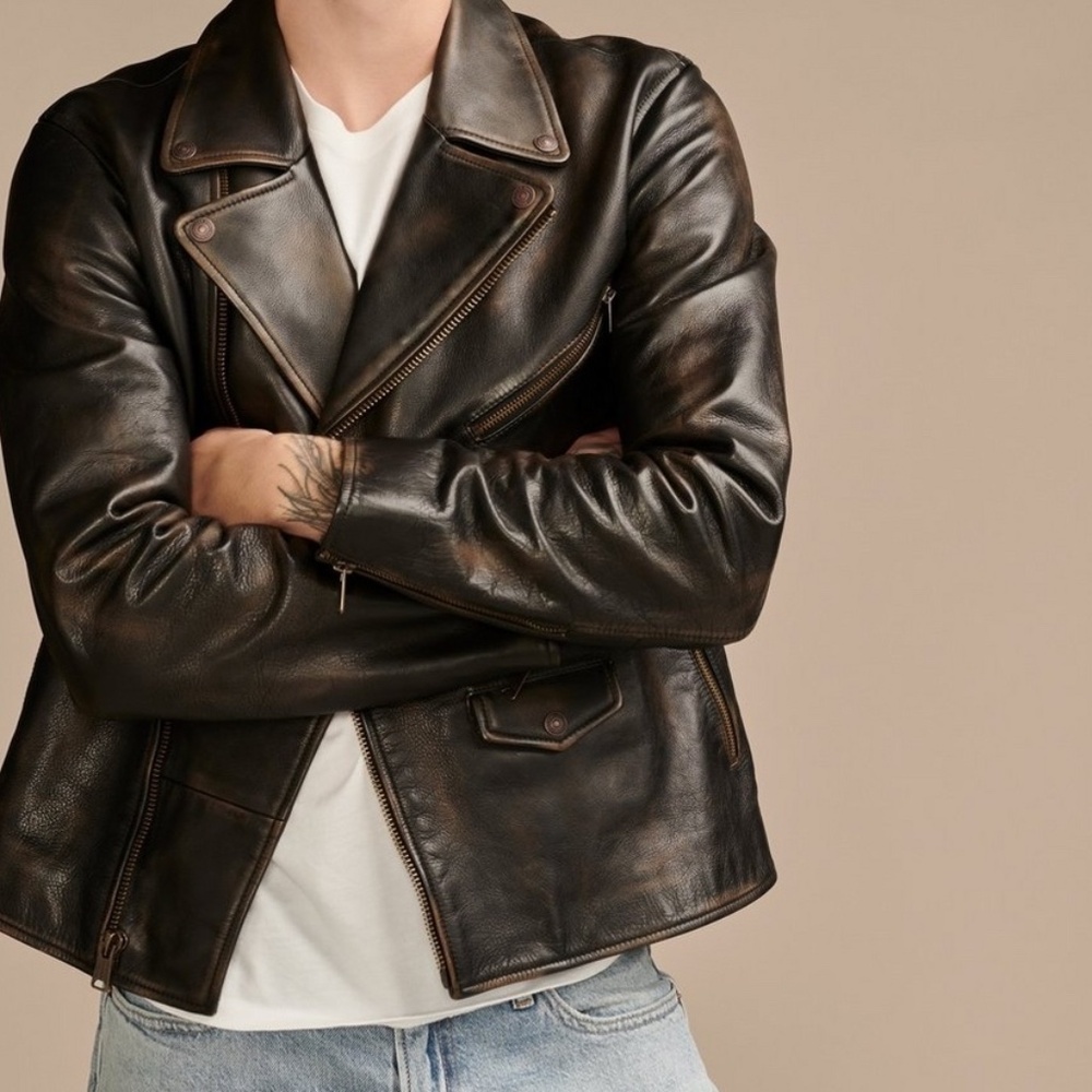 Lucky Brand Vintage Leather Moto Jacket